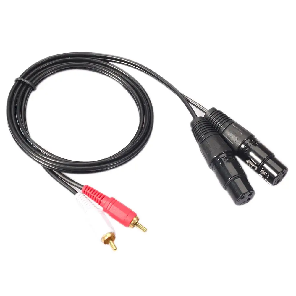 Двойной RCA штекер к XLR 2 HIFI стерео аудио кабель для подключения микрофона микшера