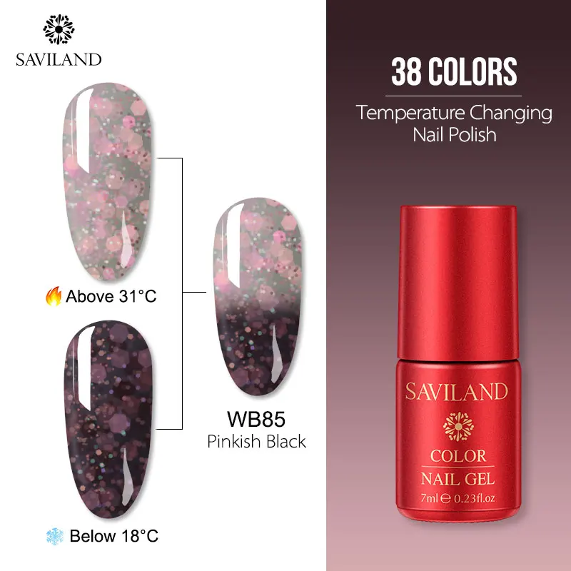 7ml WB85 Saviland 7 мл Тепловая температура изменение УФ-гель для ногтей изменение настроения Хамелеон Гель лак для ногтей цветной гель лак - Цвет: 7ml WB85