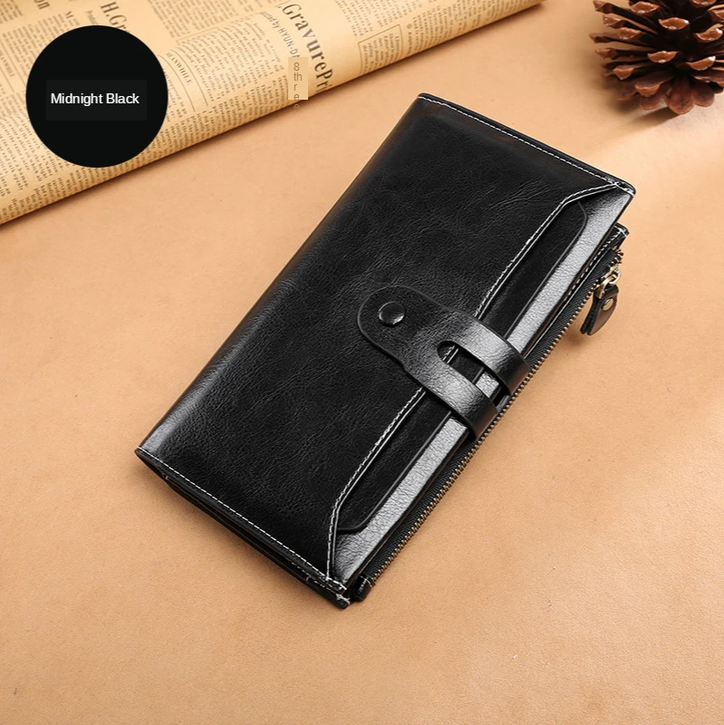 

Retro Luxury Women's Purse Leather Long Zipper Purse Large Capacity Card Seat Purse Women's Handbag New Purse purses for women