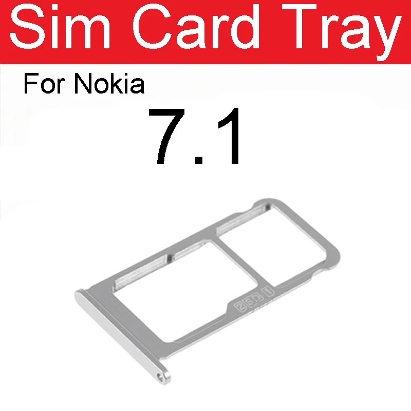 Держатель слота для SIM-карты Nokia 7 1 5 84 дюймов TA-1085 TA-1095 TA-1096 TA-1097 Sim-ридер гнездо