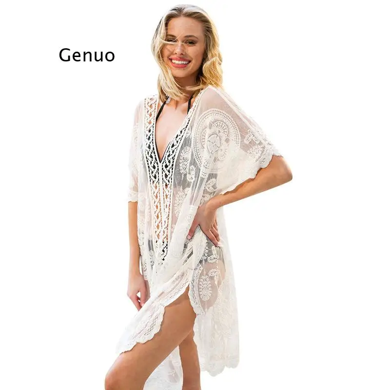 

Sexy Cover Up Bikini Women Knitting Swimsuit Cover-up Beach Bathing Suit Beach Wear Swimwear Mesh Beach Dress Tunic Robe