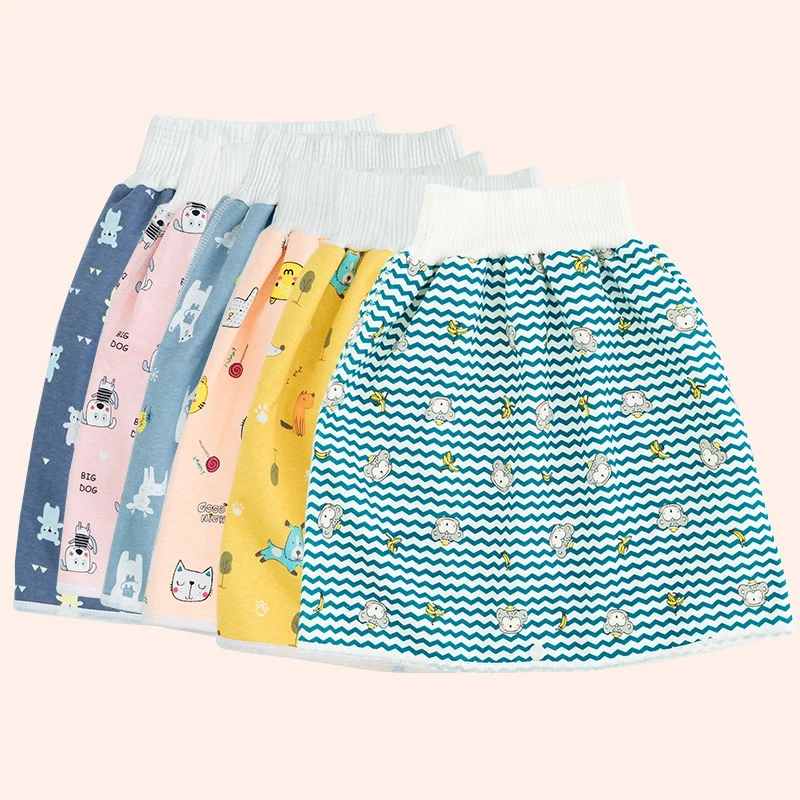 

Reusable Cloth Diapers Skirt Shorts Baby Waterproof Pants Shorts Diapers Childrens 2 in 1 Training Pants Baby Diaper Bed Clothes