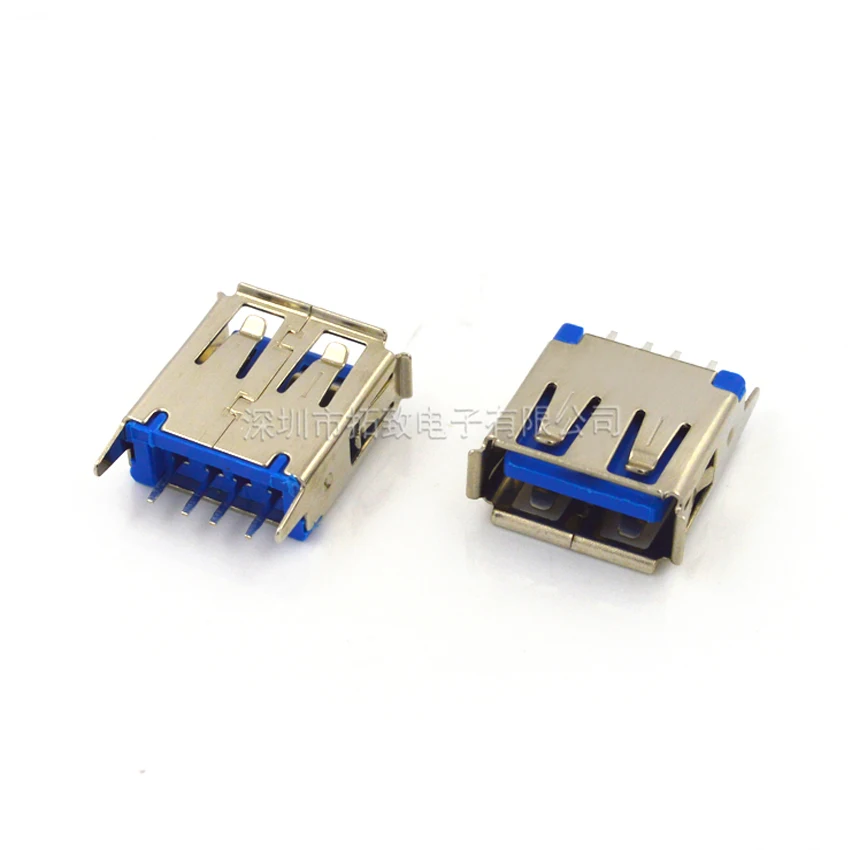

50 шт./лот гнездовой разъем USB AF/гнездовой разъем 4P 4-контактный синий цвет 180 градусов для зарядки