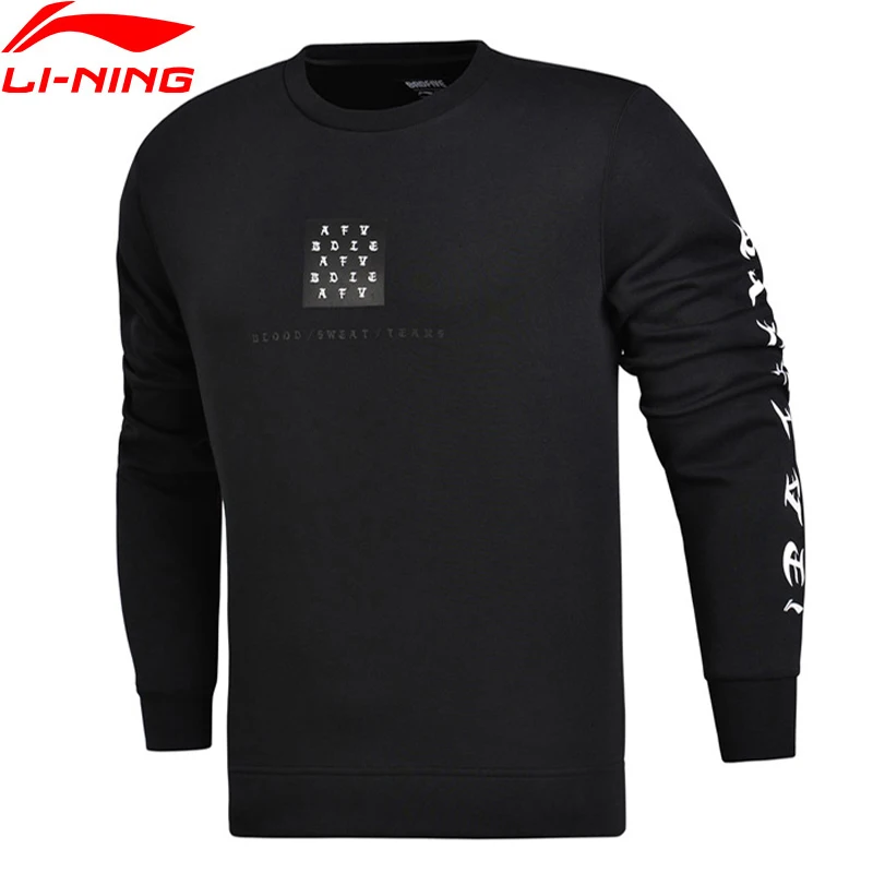 Li Ning мужской баскетбольный свитер серии BAD FIVE обычный крой 66% хлопок 34% полиэстер