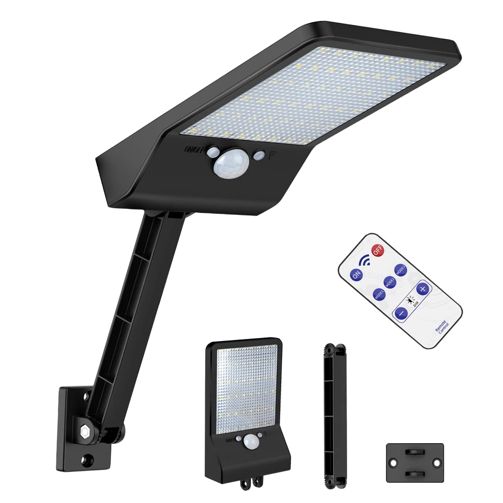 

800 LM solar Light 3 Modes 48LED Solar Lamp Human Body Induction Dimmable Outdoor Garden Yard Path with Remote street light