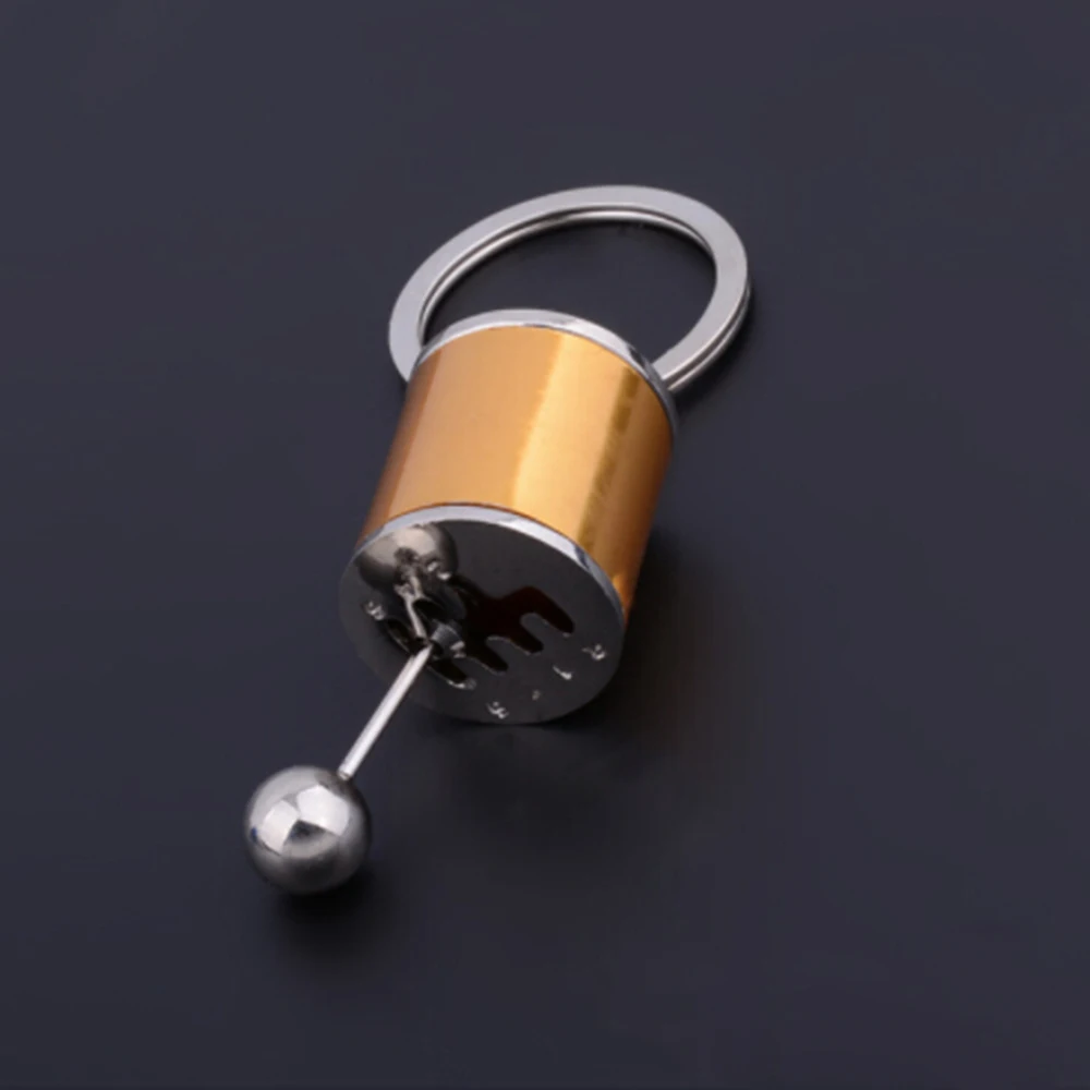 gold Брелок кольцо брелок для ключей автомобиль 6 скоростей коробка передач переключения передач гоночная тюнинг модель авто аксессуары - Название цвета: gold