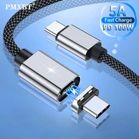 usb type c to usb type c cable 5a 100w pd quick charge 4 0 magnetic type c cable for samsung xiaomi redmi note 9 huawei matebook