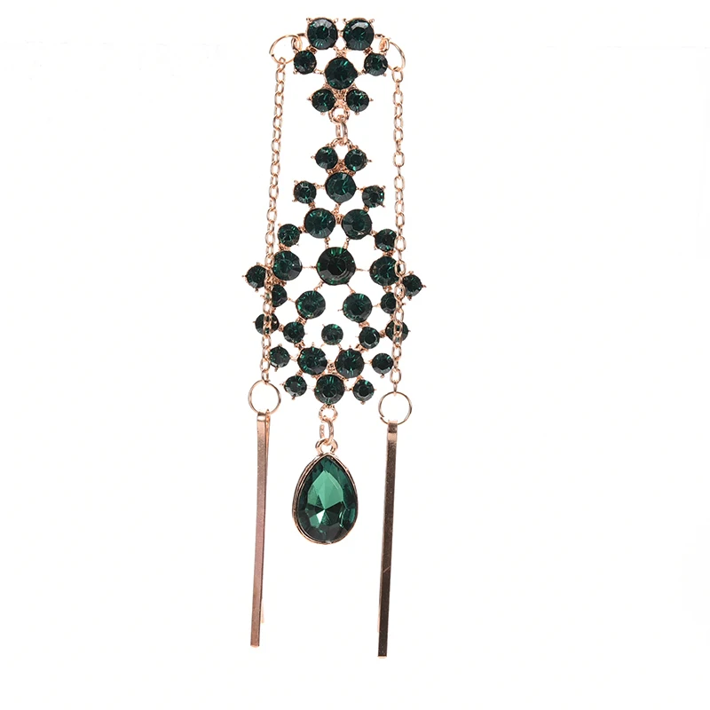 Женская повязка для волос с высоким лбом и кристаллами в индийском стиле |