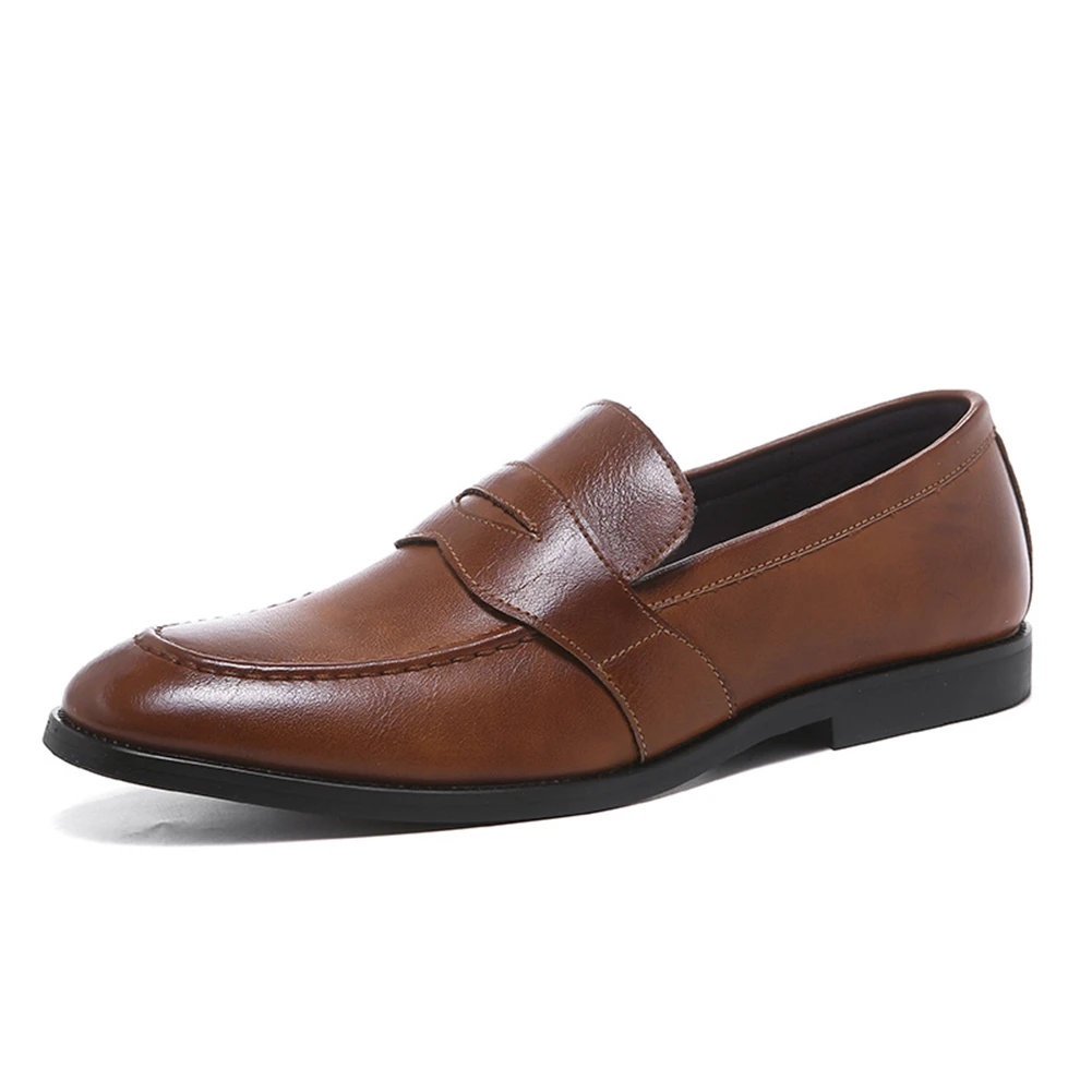 Мужские слипоны повседневные с круглым носком Непринужденные плоские Пенни