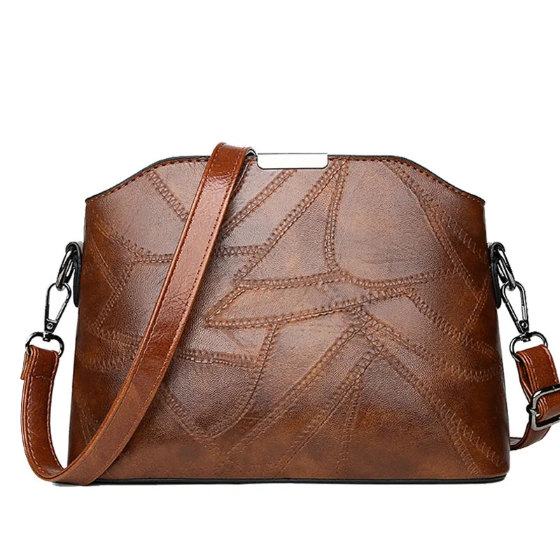 

2022 Winter Fashion Patchwork Women Retro Shell Shoulder Bag Small Soft Crossbody Bags for Women Messenger Bags Sac A Main Femme