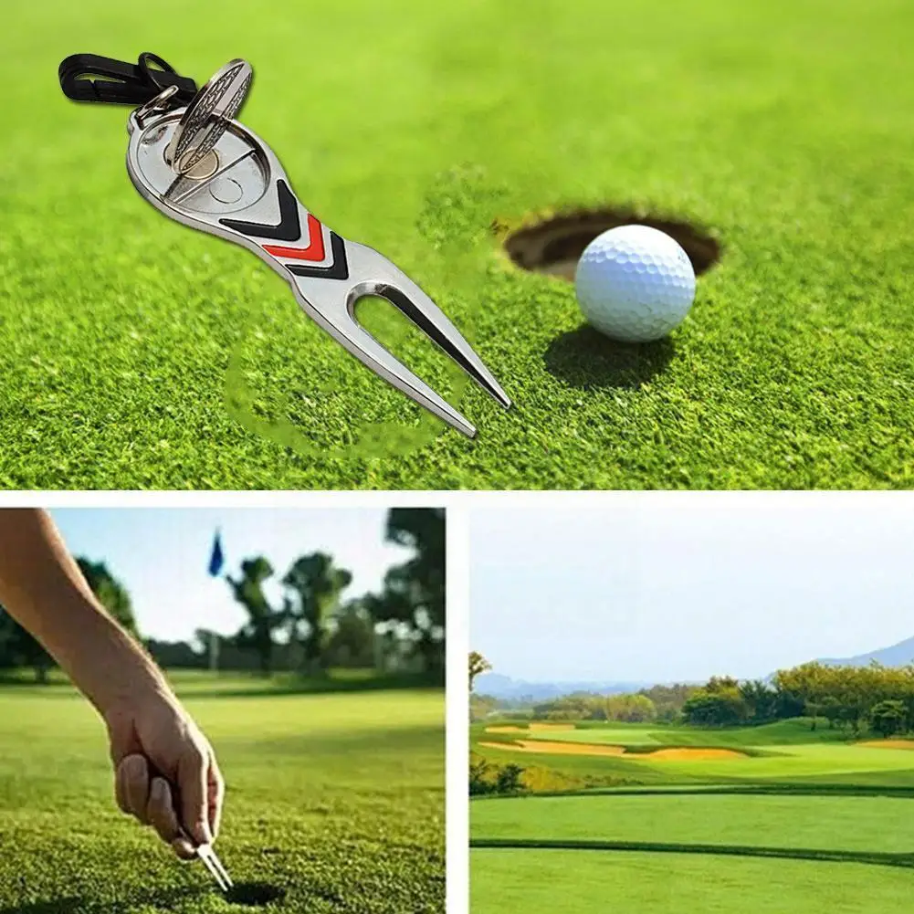 

Golf Repair Tool Golf Pitchfork Pitch Groove Cleaner Training Tool Repair Aids fork Golf Accessories Golf green Golf N6L8