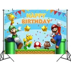 Фоновая ткань в стиле Super Mario, украшение для празднования дня рождения Марио, 125*80 см