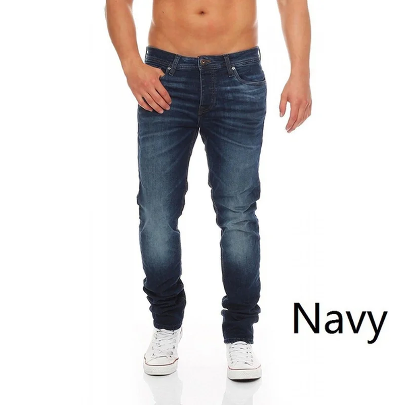 

Mens Jeans High Waisted Slim Jean Pants Streetwear Men Casual Designer Loose Washed Denim Pant Trousers Black Blue