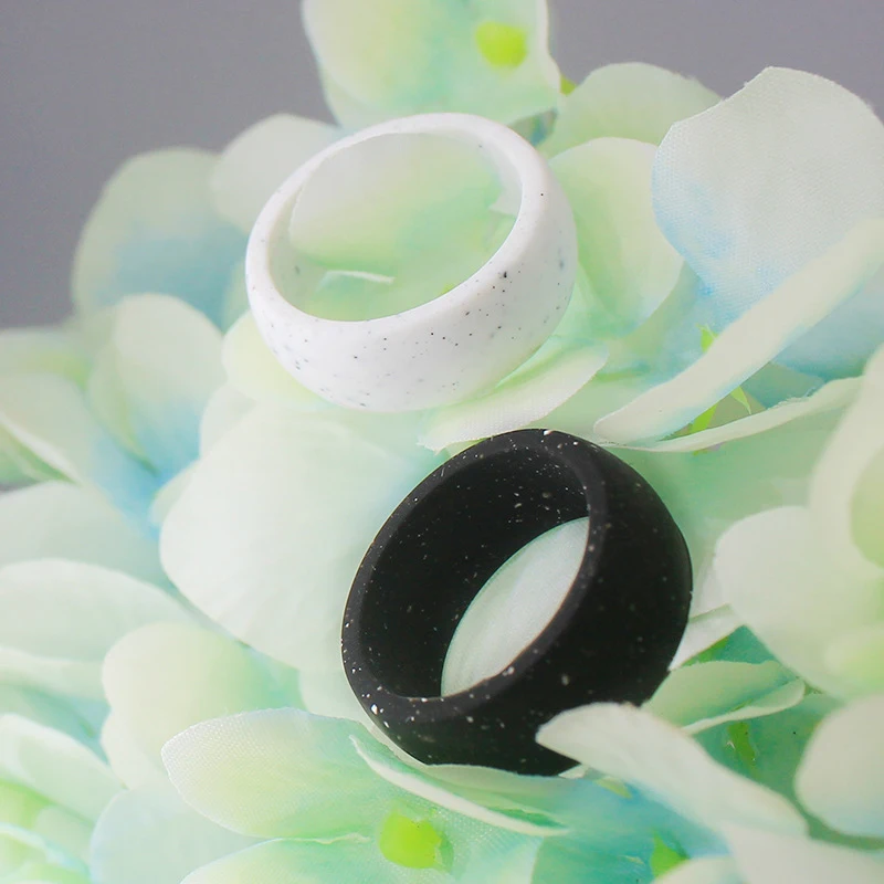 Мужское белое Мраморное Силиконовое кольцо прочное обручальное для мужчин