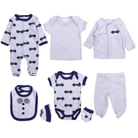 8 pack unisex one piece pajama pants hats gloves tops bibs bodysuit newborn baby clothes new born set
