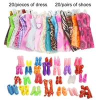 20 pcs doll dresses with 20 pairs shoes baby girl birthday gift easy to wear fashionable dresses accessories for bjd doll