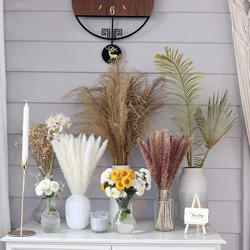 

15pcs Pampas Grass Flower Bunch Dekoration Small Reed Natural Dried Phragmites Artificial Plants Wedding Decoration Home Decor