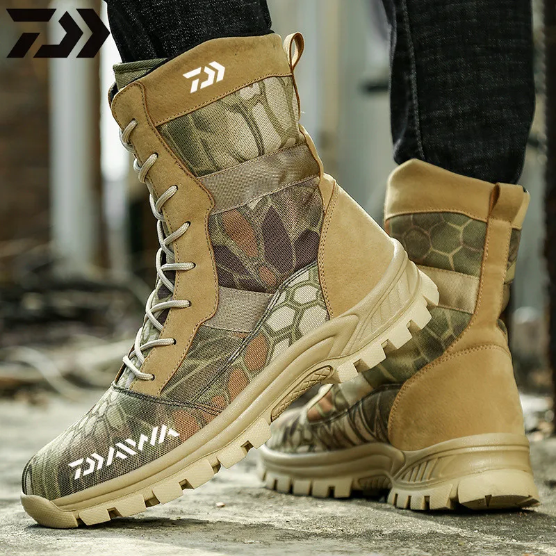 

2021 Daiwa Men's Outdoor Shoes Non-slip High Gang Fishing Shoes Breathable Fashion Sneakers Outdoor Fishing Climbing Shoes
