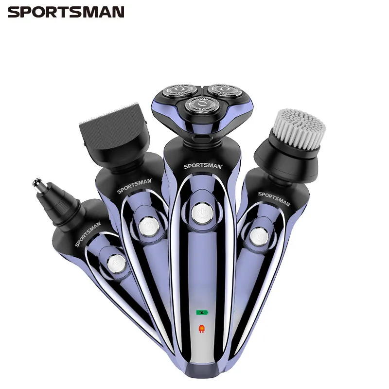 Моющаяся электробритва с 3 головками 4в1 триммер для бороды многофункциональная