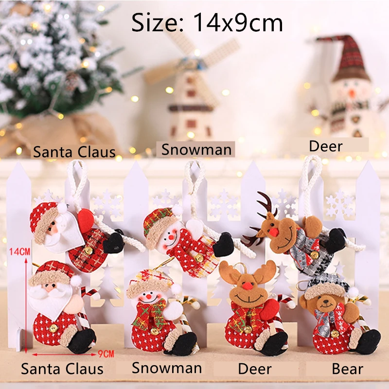 Christmas Home Decor Hanging Ornaments Santa Dolls Christmas Tree Decorations New Year Hangings Decorations Enfeites De Natal