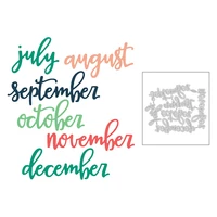 2020 new august september october november december english words metal cutting dies for greeting card paper scrapbooking making