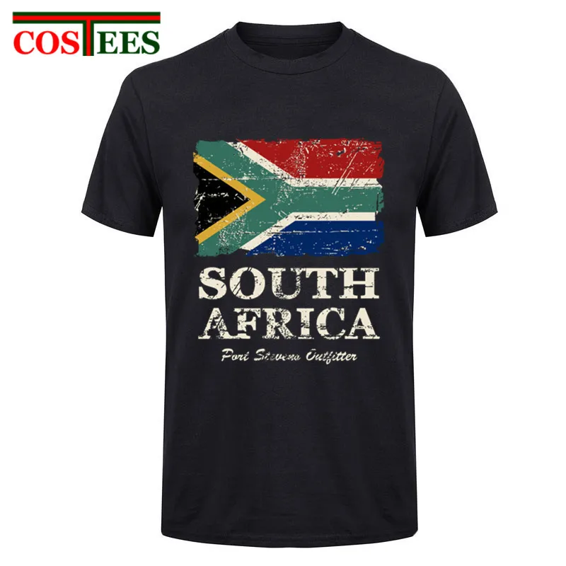 

Free delivery 2017 newest Fashion Screw Neck pure cotton South Africa Flag Men Short T Shirt 3XL Boy new Brand nation day TShirt
