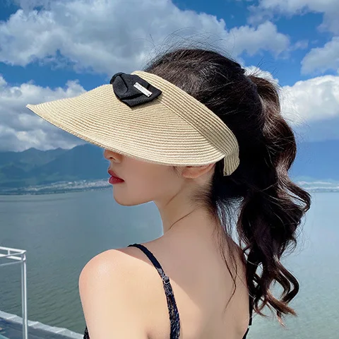 Модная женская кепка с козырьком шляпа от солнца бантом Панама рыбацкая Кепка на