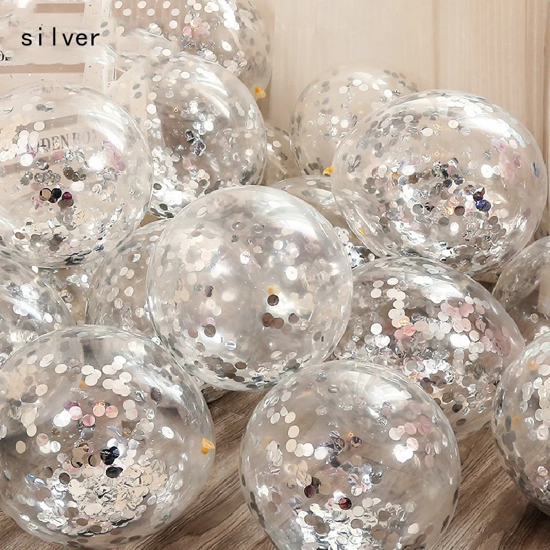 10Pcs/Lot 12 Inch Confetti Latex Balloon Silver Gold Red Helium Birthday Party Wedding Decoration Christmas Globos - купить по