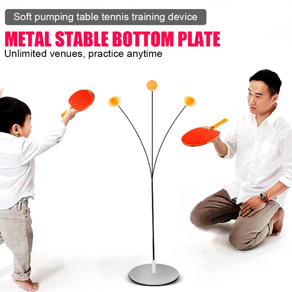 

Portable Table Tennis Trainer Stainless Ping Pong Practice Training Aids Wooden Rackets Parent-child Entertainment Tools