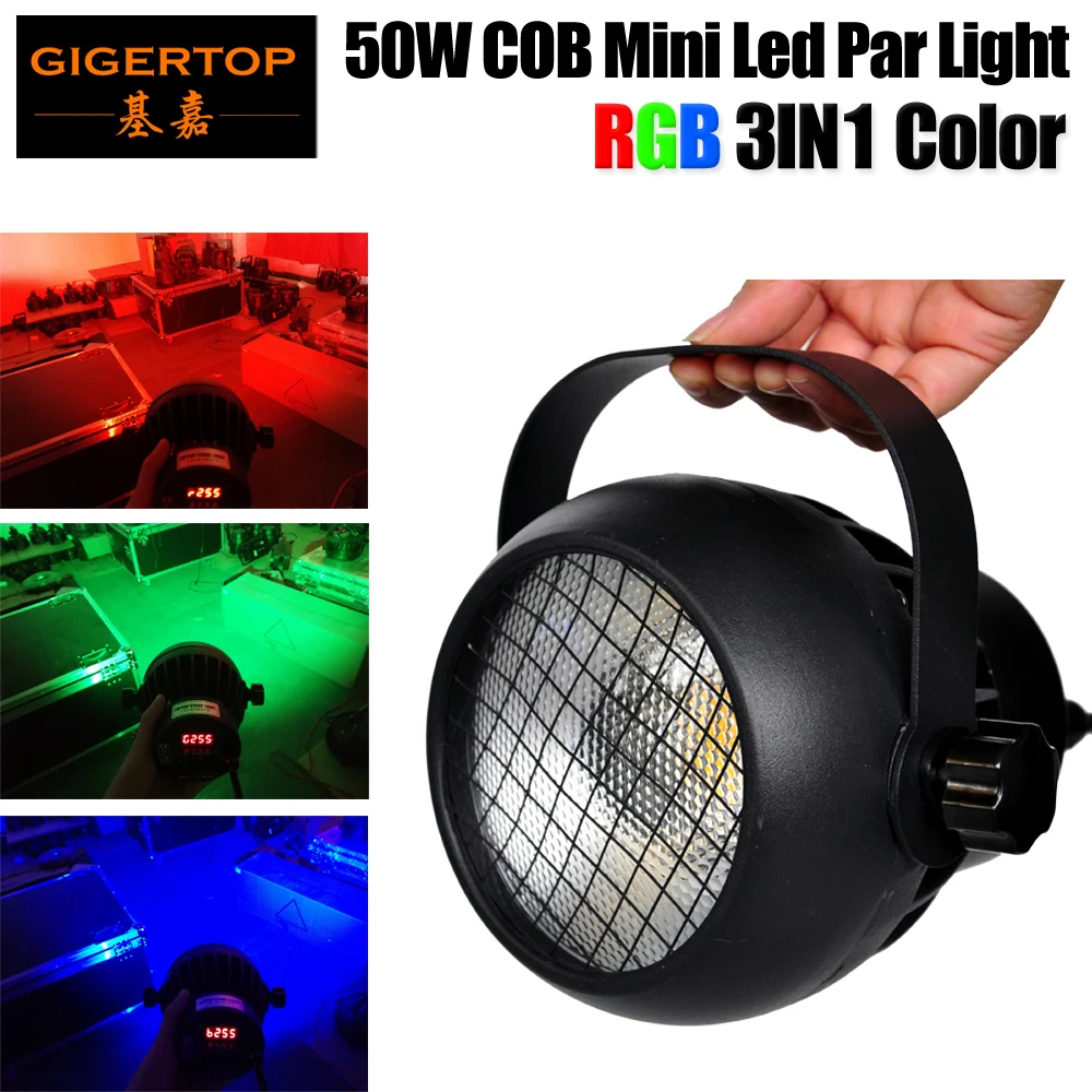TIPTOP Stage Light Mini Aluminum COB LED Par 50W RGB 3IN1 Color Fan Cooling Indoor No Waterproof Smooth Dimmer Wall Washer | Лампы и