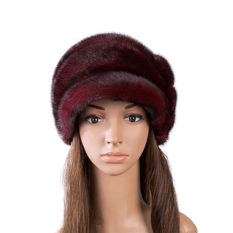 Шапка-ушанка женская из натурального меха норки большая теплая зимняя 2020 |