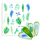 Наклейка для ногтей, с рисунком сакуры, ромашки, лаванды, цветов, зеленых листьев