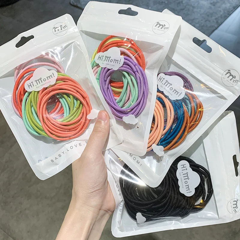 

30pcs/lot New Children Colorful Horsetail Hold Hair Bands Girls Lovely Nylon Elastic Rubber Bands Fashion Hair Accessories