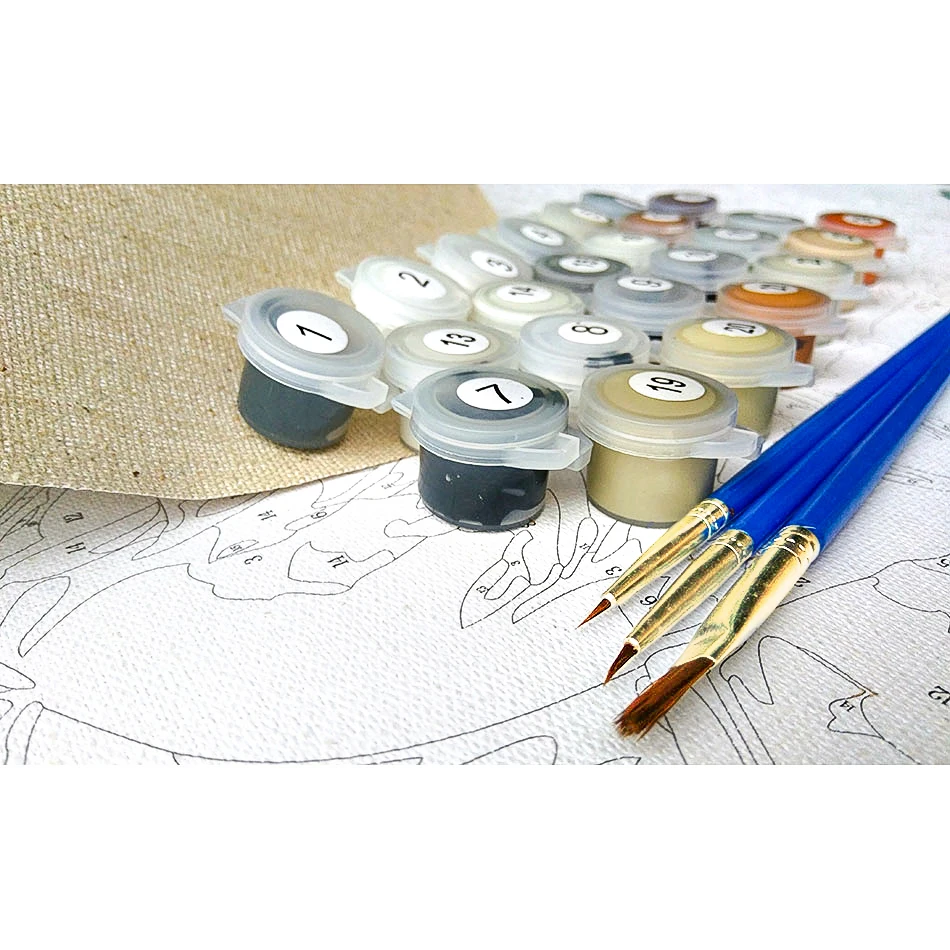 Рамка пара в лесу DIY Набор для рисования по номерам ручная роспись маслом на