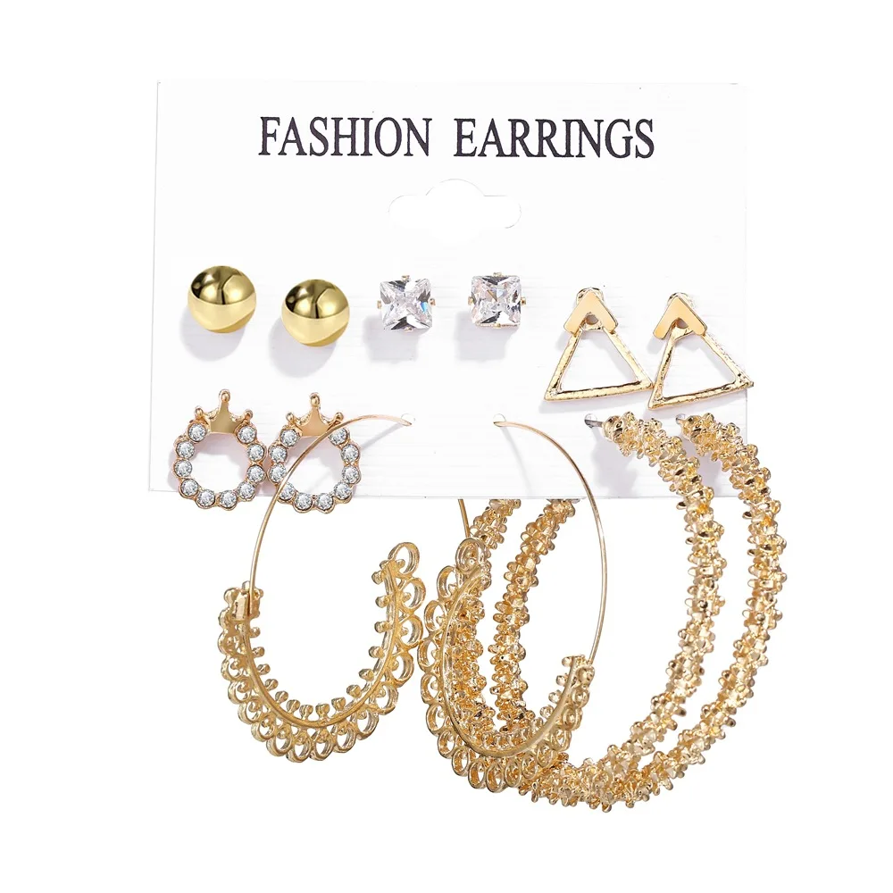 

Trendy Earrings Set 6 Pairs Earings Stud Statement Earrings Big Drop Earrings Jewelry Earrings for Women Pearl Earings Gold 2020