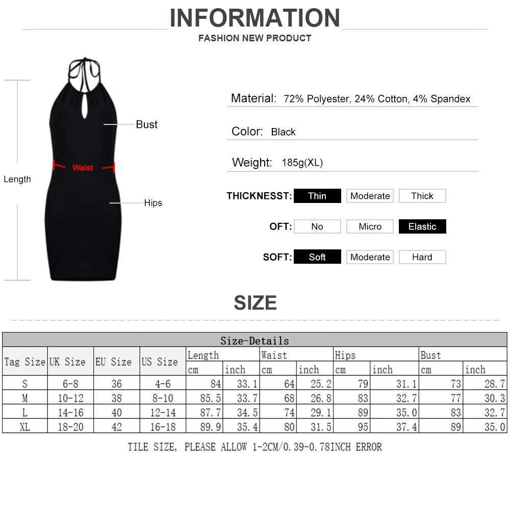 

Summer Sleeveless Halter Black Mini Dress Sexy Women Bodycon Dress Hollow Out Backless Ladies Sheath Dress Party Club Wear D30