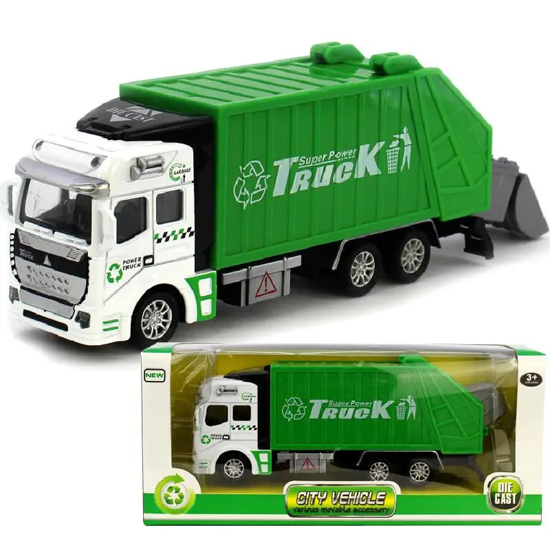 1:32 Simulation Garbage Truck Model toy cars Clean Car Sanitation Trash Alloy car toys for children gift | Игрушки и хобби