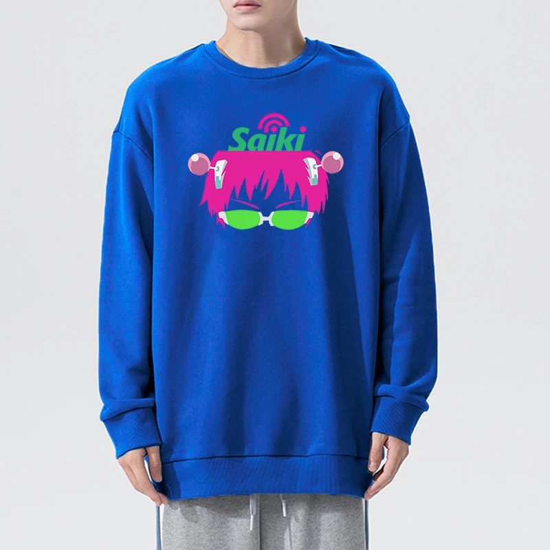 hot sale saiki kusuo cartoon printed mens sweatshirt thermal vintage tracksuit soft brand hoodies oversized casual mens hoodie free global shipping