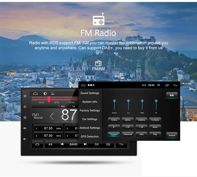 Gps навигация wifi Bluetooth Универсальный 7 ''автомобильный Радио 2 Din Android 8 1
