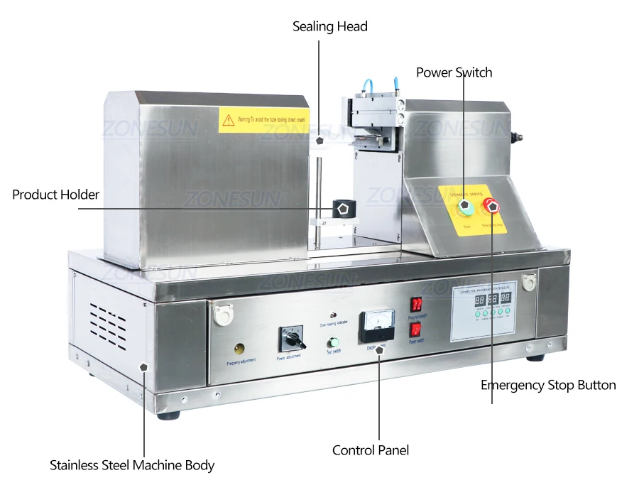 Máquina ultrasónica de sellado de tubos de plástico ZONESUN QDFM-125S 