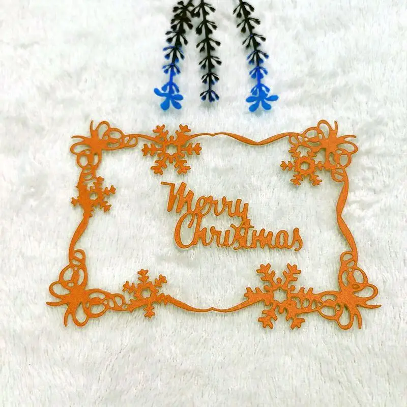 

Рождественский фон рамка металлические Вырубные штампы для DIY скрапбукинга альбома бумаги открытки, декоративные поделки тиснение вырубки