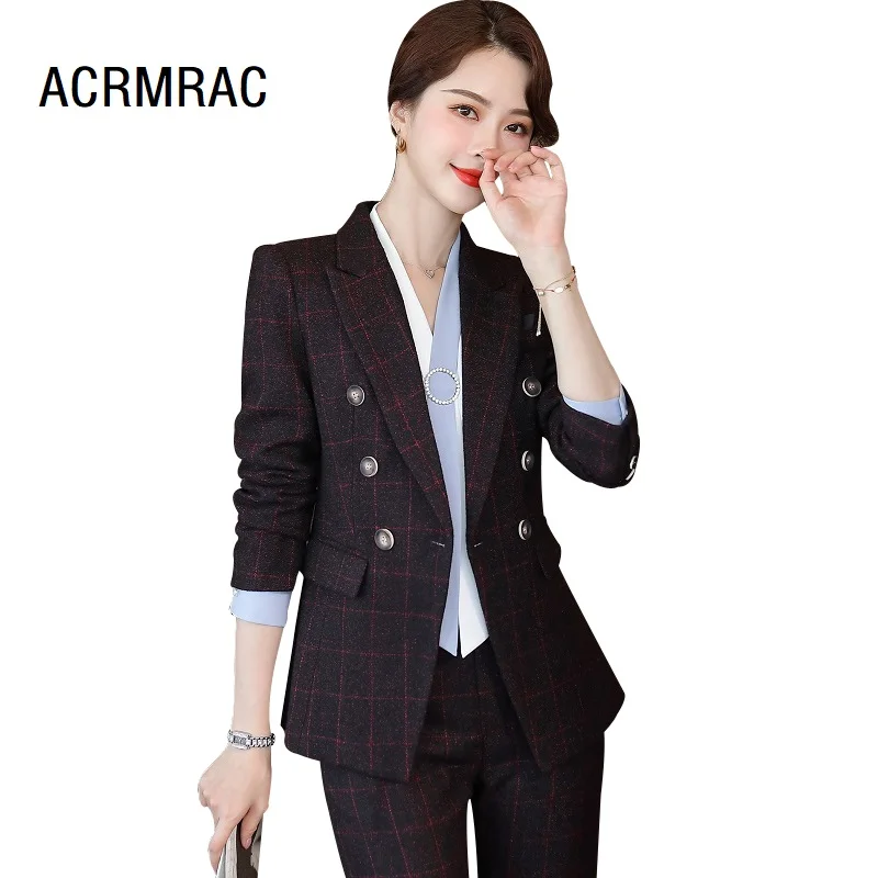 Женские костюмы Осень-зима блейзеры брюки Офисная Леди деловая рабочая одежда