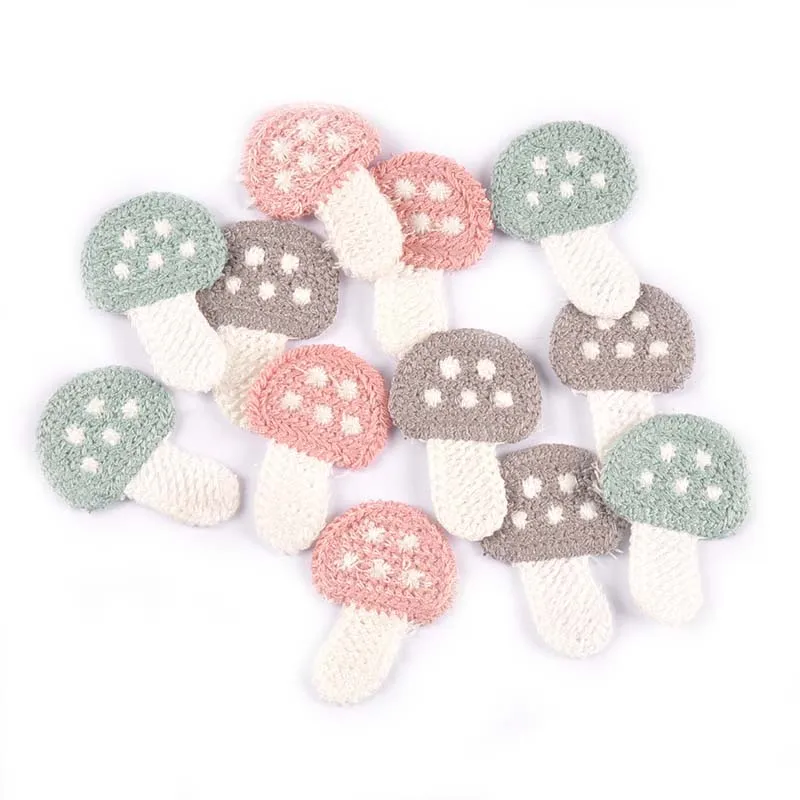 20pcs Cute Mushroom Patches For Clothing Sewing Supplies Kid Appliques Stickers DIY Hair Clip Accessories Headwear Decor 28x40mm - купить по