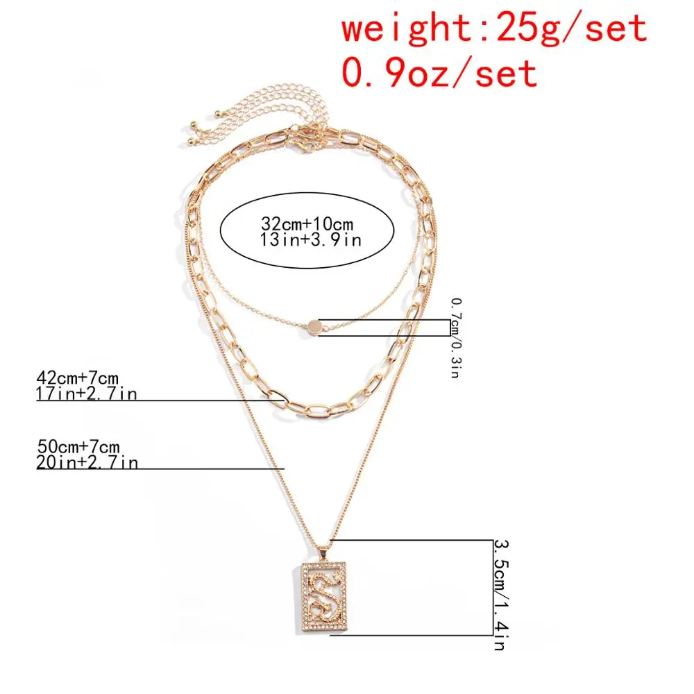 

Salircon Multi Layer Crystal Dragon Pendant Necklace for Women Kpop Geometric Rhinestone Chain Necklace Vintage Choker Necklaces