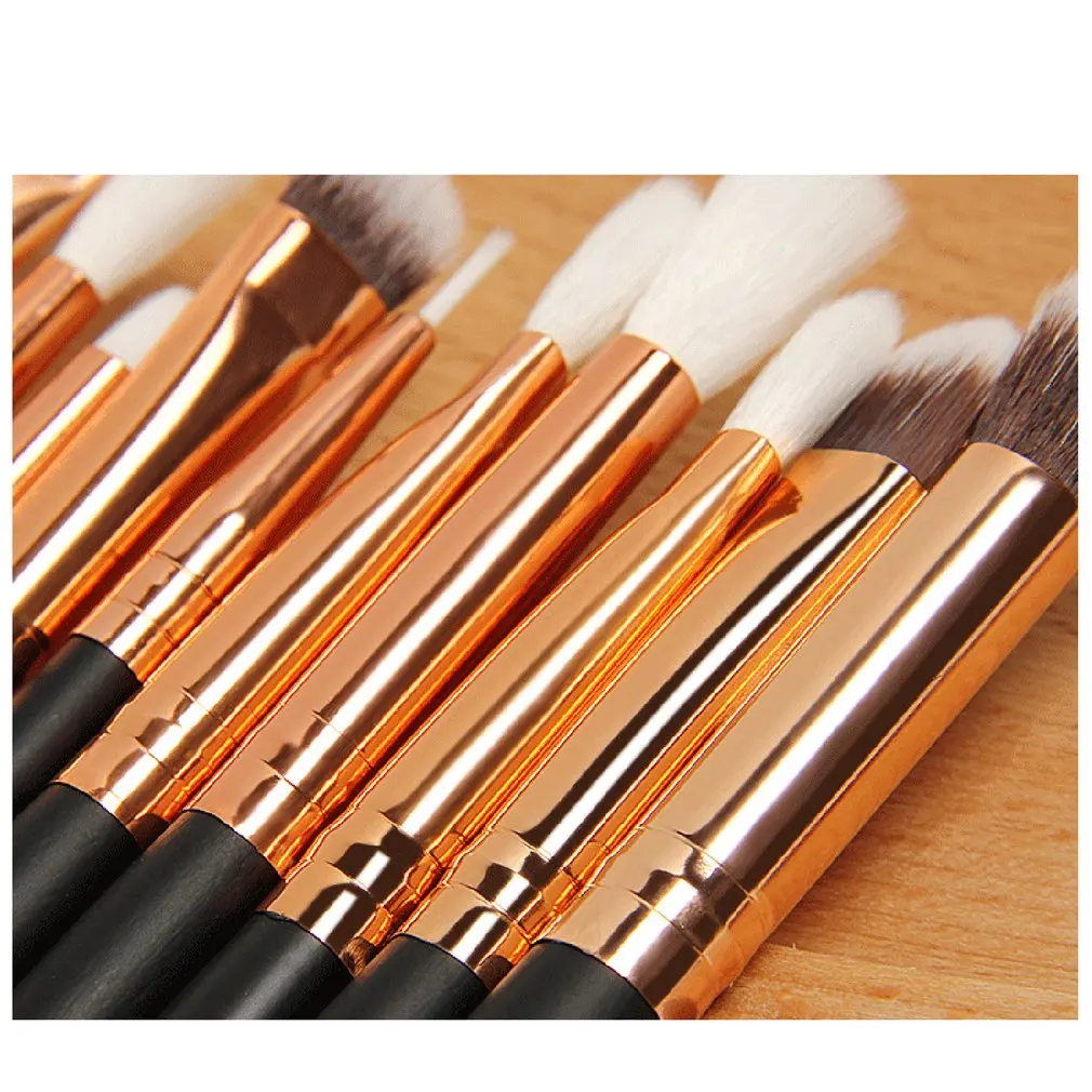 Женский набор кистей с деревянной ручкой для теней пудра макияжа бровей губ