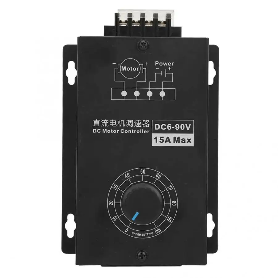 Регулятор скорости двигателя постоянного тока 6V ~ 90V 15A регулятор оборотов