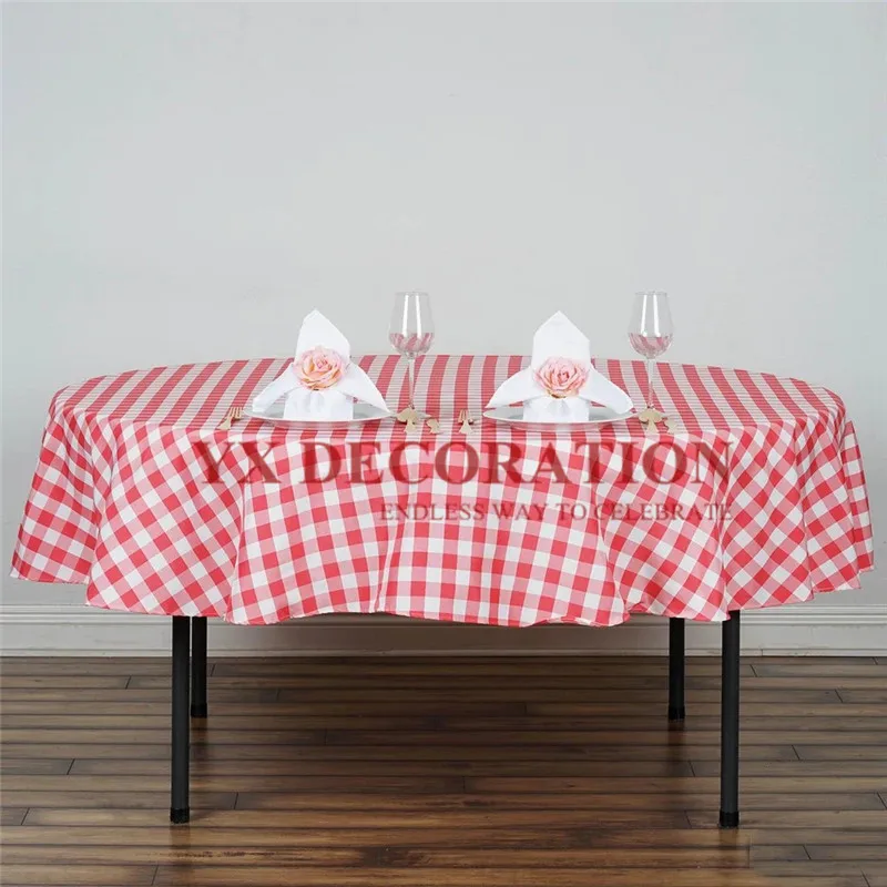 Клетчатая скатерть Buffalo круглая прямоугольная белая черная красная клетчатая