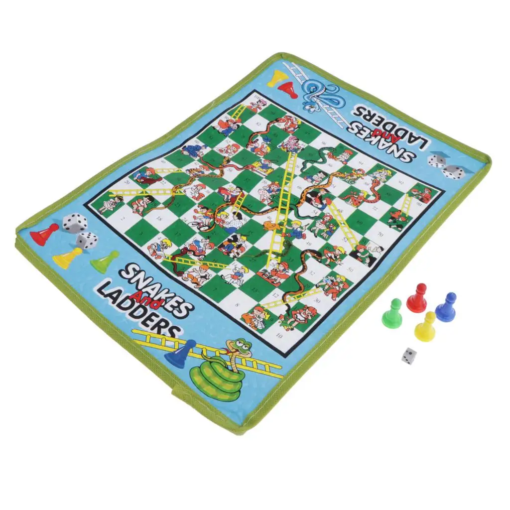

Складная детская настольная игра со змеей и лестницей, семейные шахматные игры, игрушка для 2-4 игроков