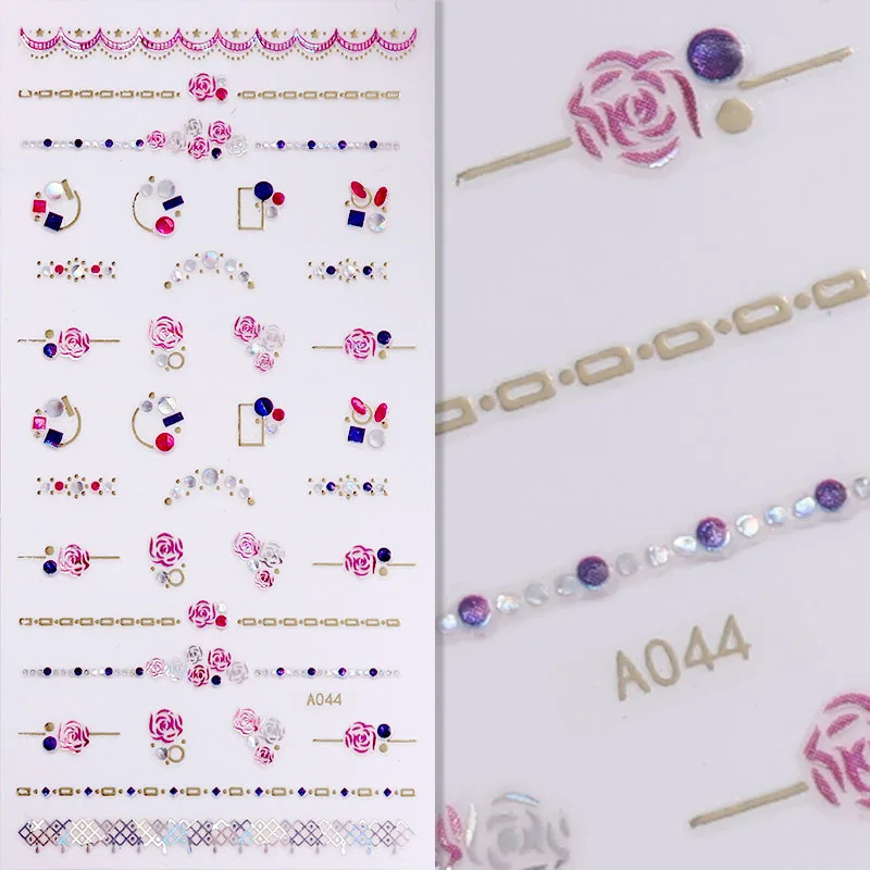 FlorVida клейкие стикеры 3D на ногти Nail Art, стразы, стразы