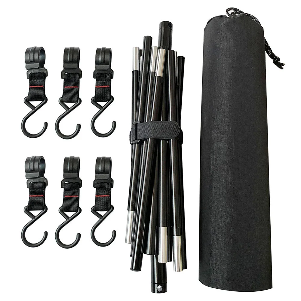 

Outdoor Cookware Hanging Rack Triangular Pot Pan Camping Light Tools Hanging 8kg Bearing Weight Campsite Storage Rack with Hooks